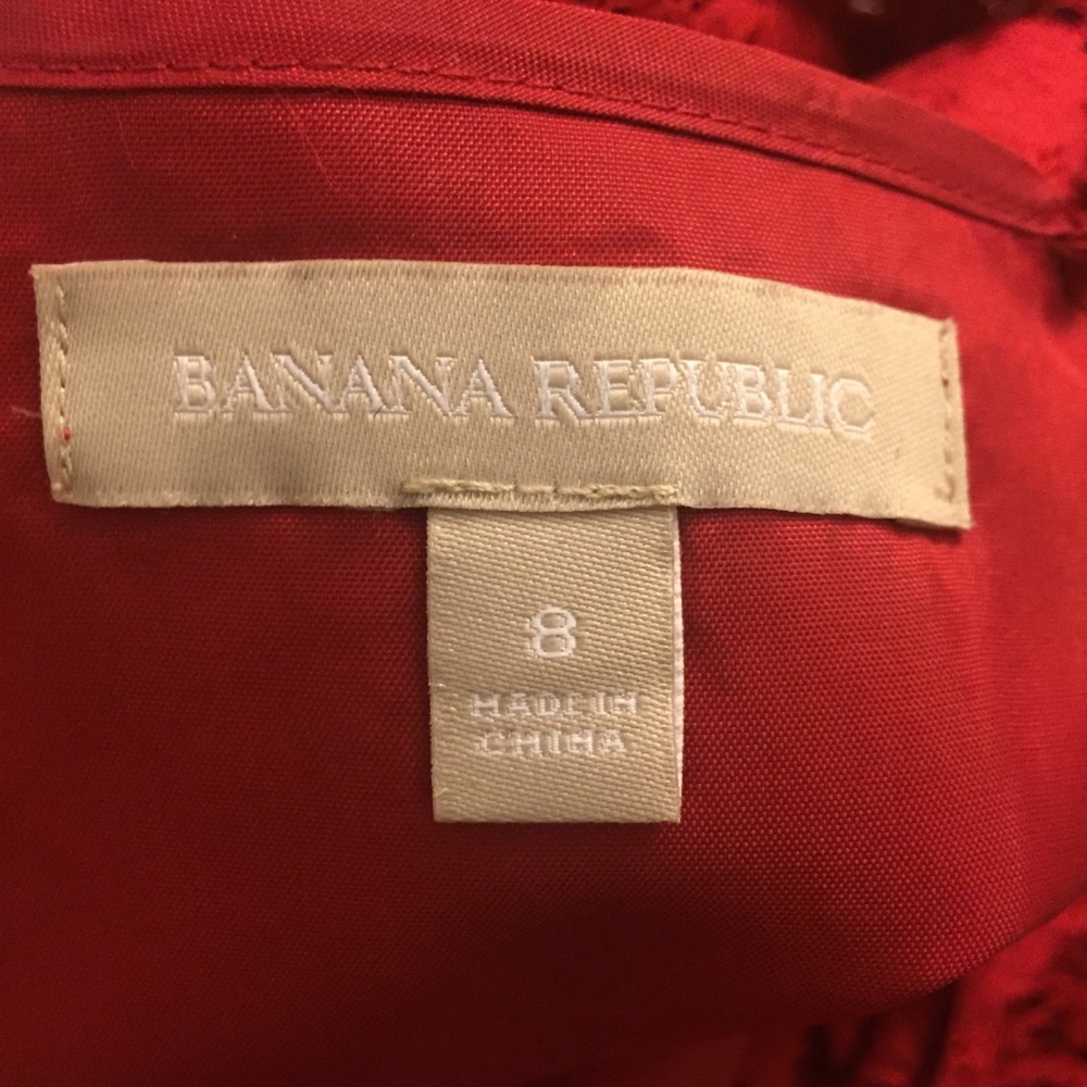 Banana Republic Red paisley lace dress - Picture 3 of 5
